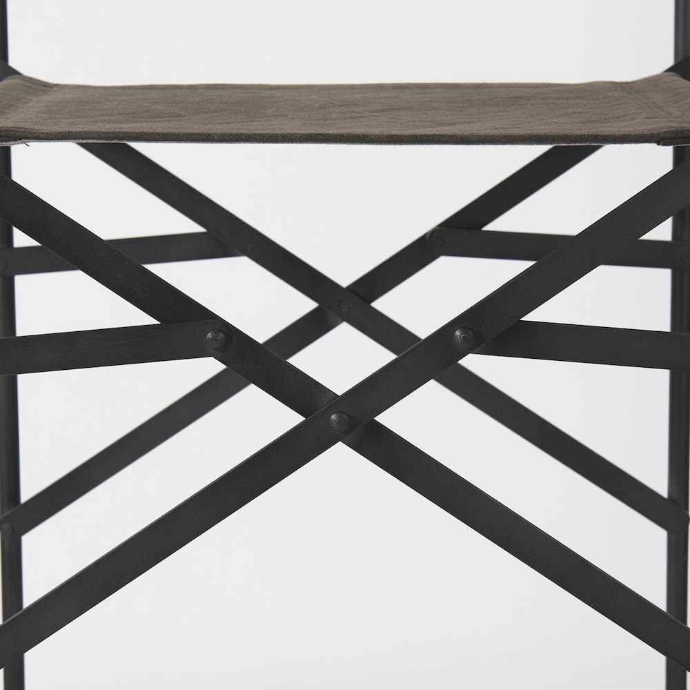 Direttore 19.3L x 19.3W x 44.1H Brown/Gray Suede W/ Metal Frame Bar Stool. Picture 7