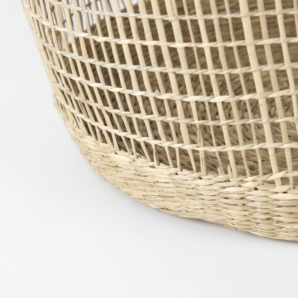 19.7L x 19.7W x 19.7H (Set of 3) Medium Brown Seagrass Round Basket W/ Handles. Picture 7