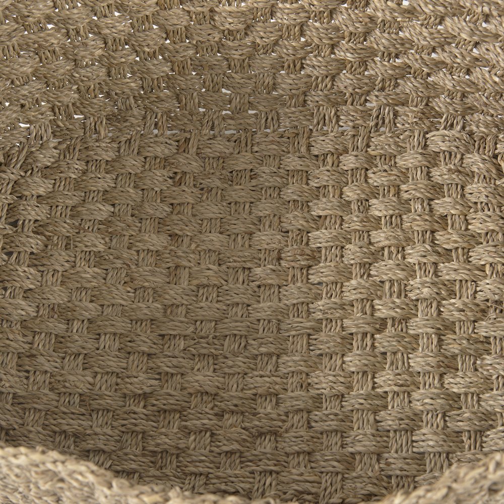 17.3L x 11.8W x 7.9H (Set of 3) Light Brown Seagrass Rectangular Basket. Picture 6