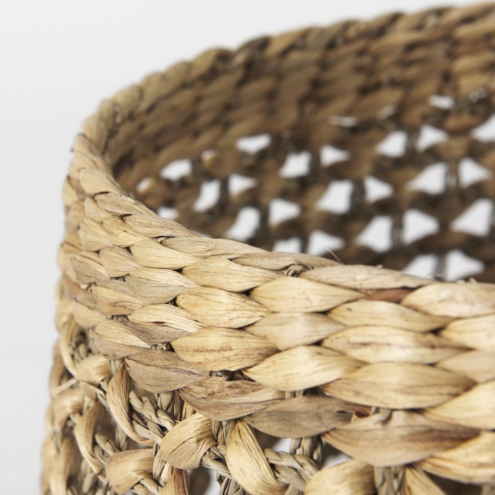 Dakota 15.0L x 15.0W x 11.8H (Set of 3) Medium Brown Seagrass Round Basket. Picture 3