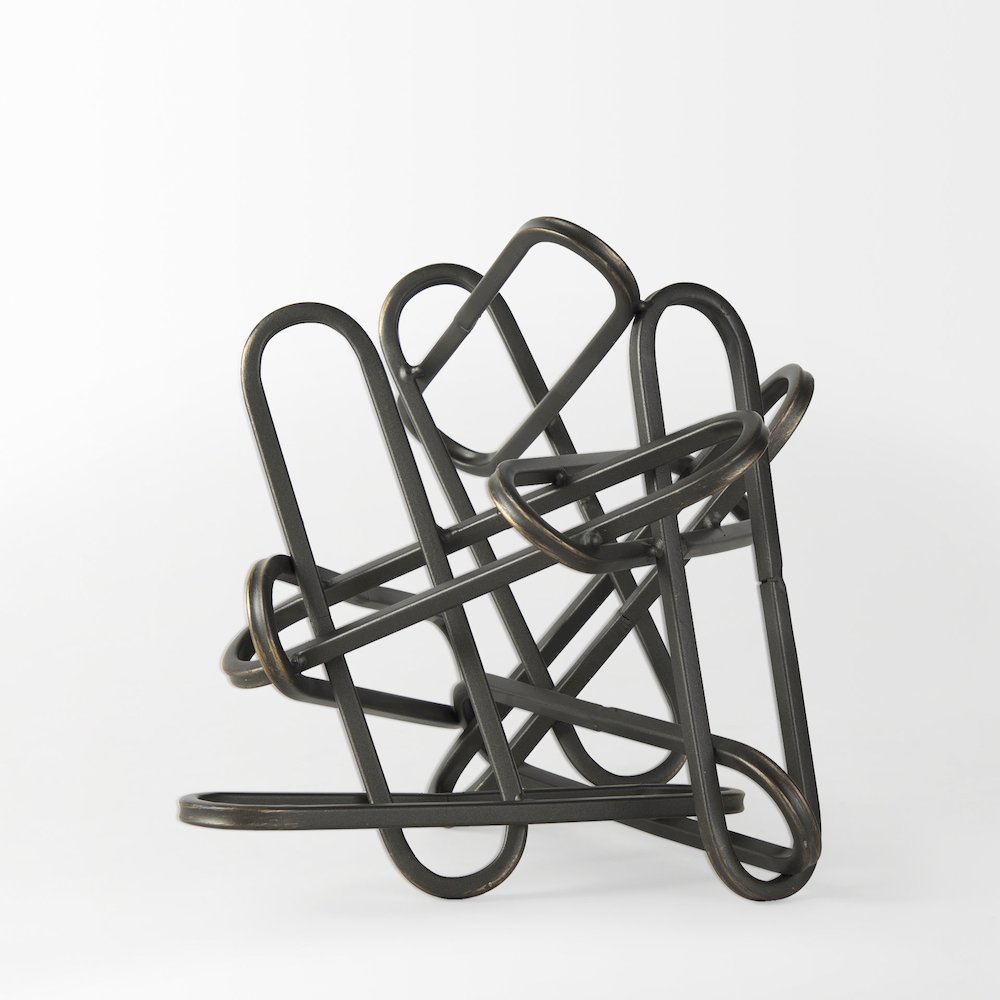 Henderson 10.4L x 8.3W x 7.7H Black Metal Paperclip Decorative Object. Picture 3