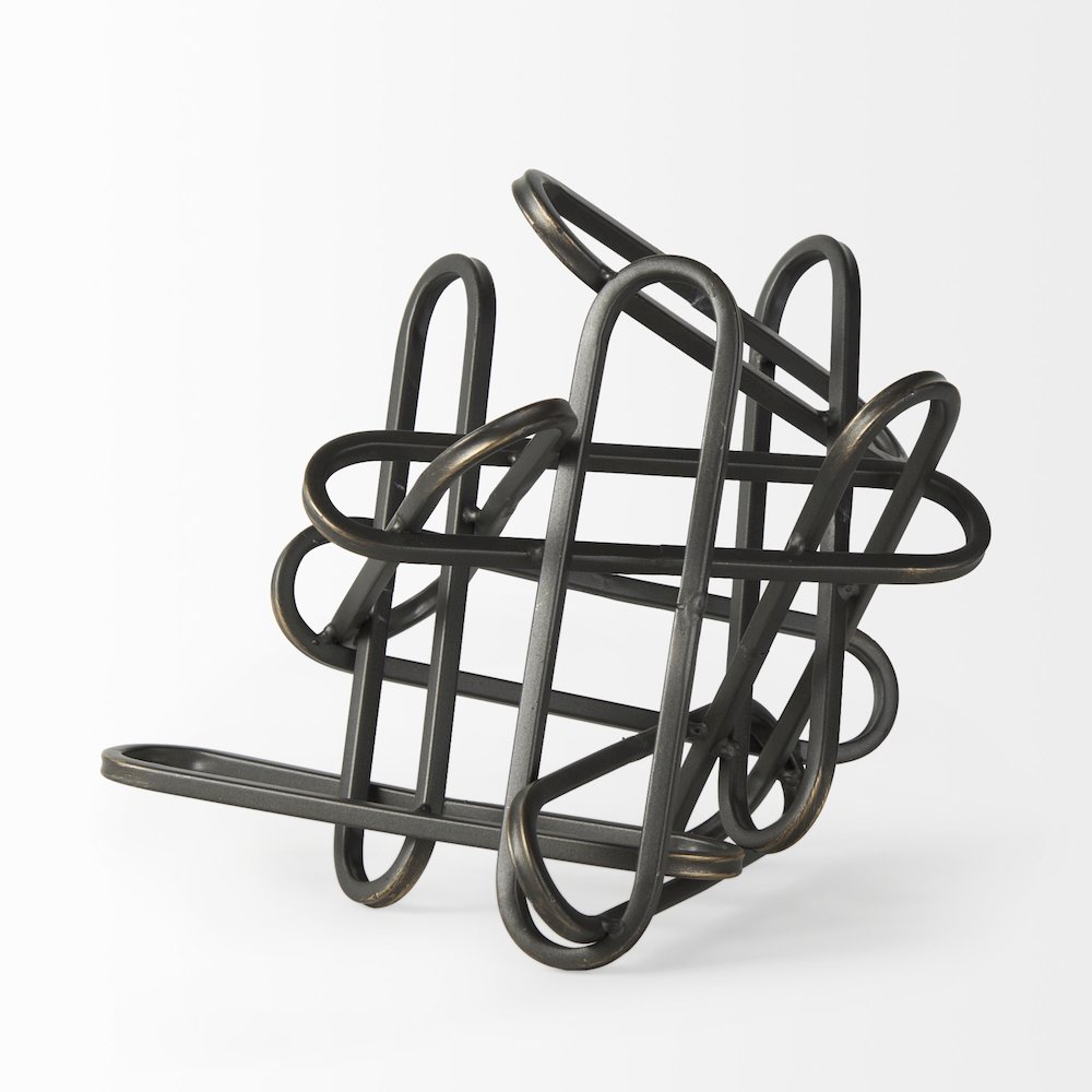 Henderson 10.4L x 8.3W x 7.7H Black Metal Paperclip Decorative Object. Picture 4