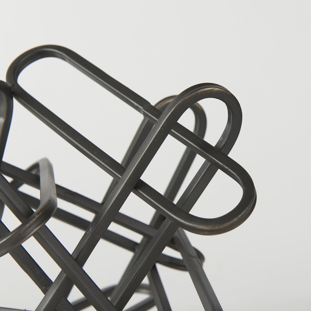 Henderson 10.4L x 8.3W x 7.7H Black Metal Paperclip Decorative Object. Picture 7