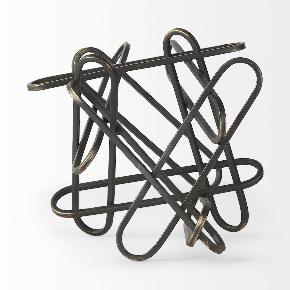 Henderson 12.2L x 9.1W x 9.1H Black Metal Paperclip Decorative Object. Picture 3