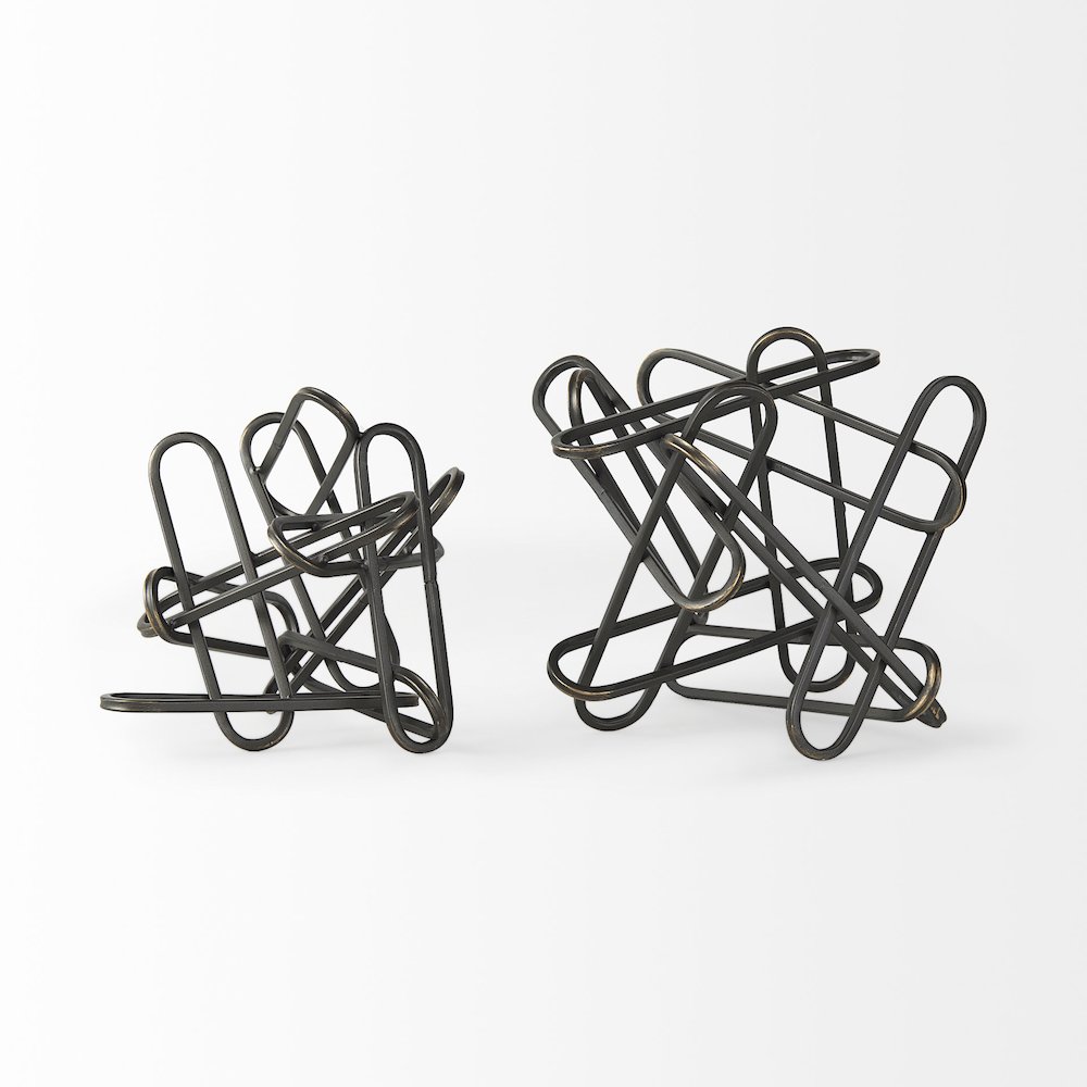 Henderson 12.2L x 9.1W x 9.1H Black Metal Paperclip Decorative Object. Picture 5