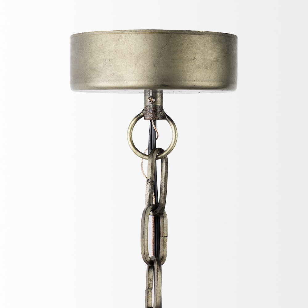 Dawson I 13x13.5 Silver Toned Metal Dome Pendant Light. Picture 2