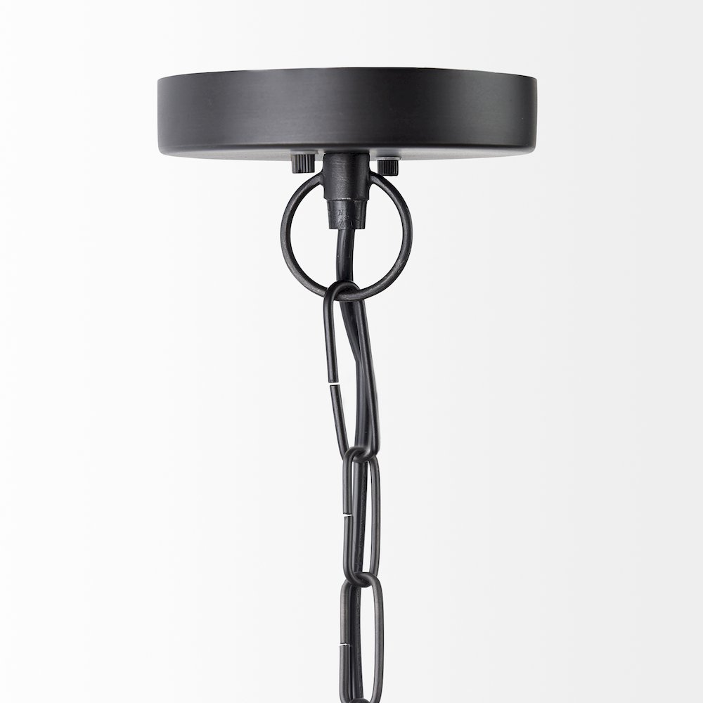 Leighton II 15x20 Black Metal Spherical Pendant Light. Picture 2