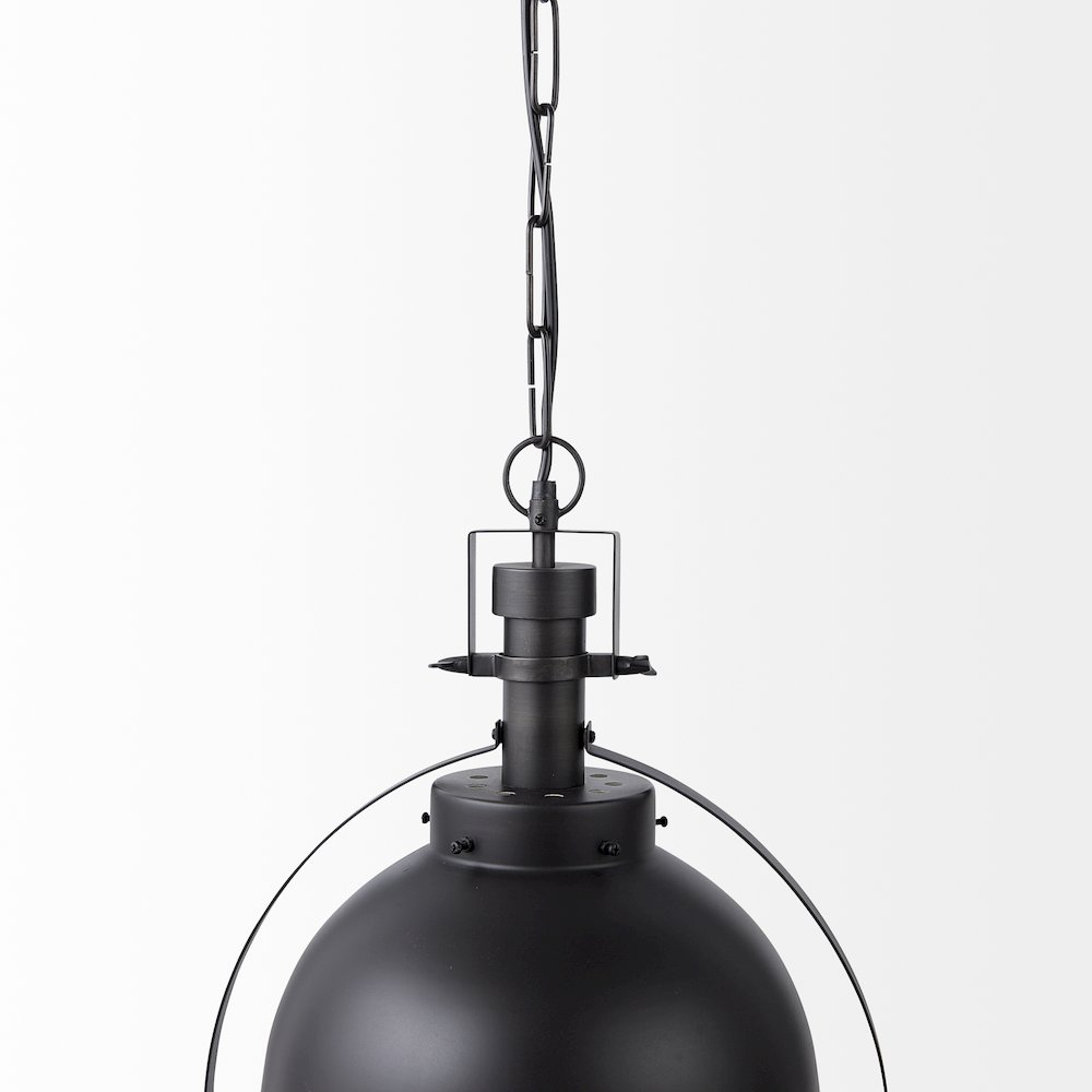 Leighton II 15x20 Black Metal Spherical Pendant Light. Picture 4