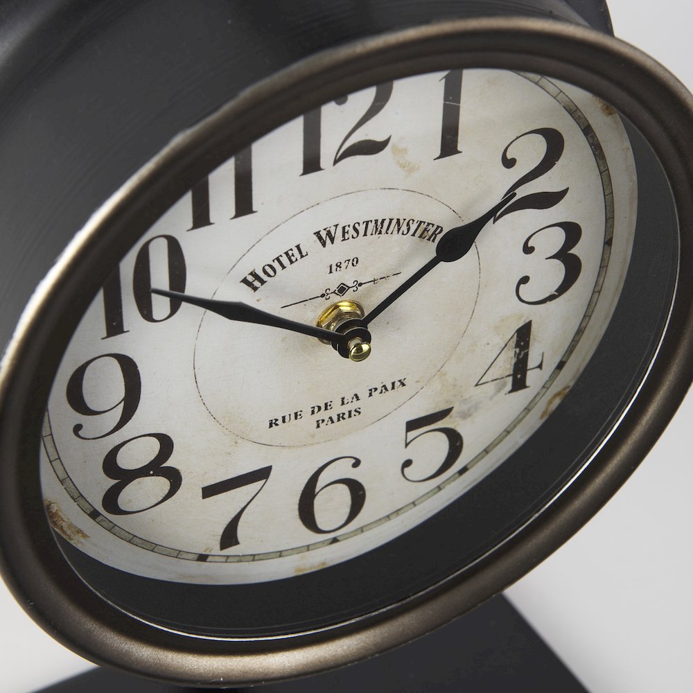 Taxz Metallic Brown Metal Hanging Table Clock. Picture 5