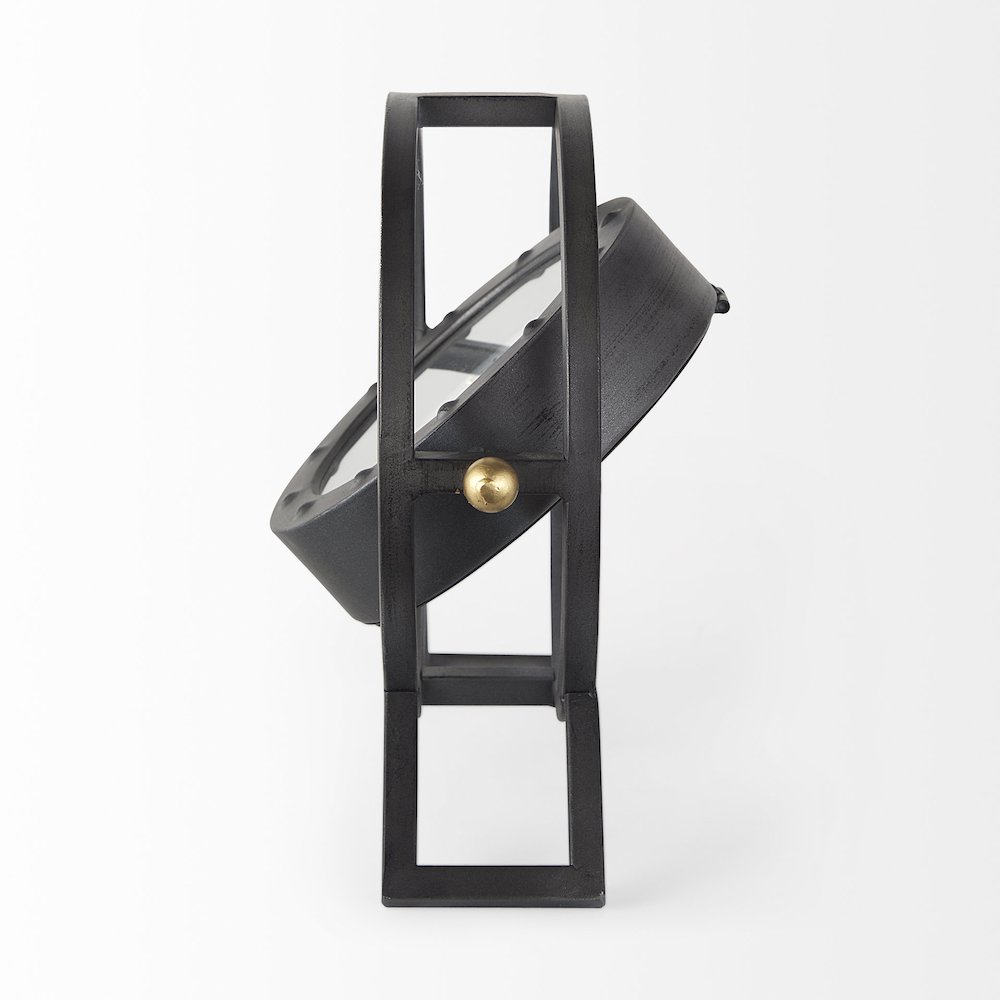 Gaston Gray Metal Circular Table Clock. Picture 6
