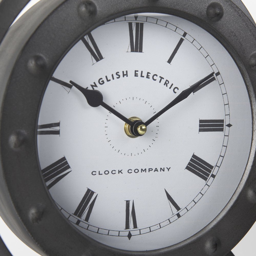 Gaston Gray Metal Circular Table Clock. Picture 7