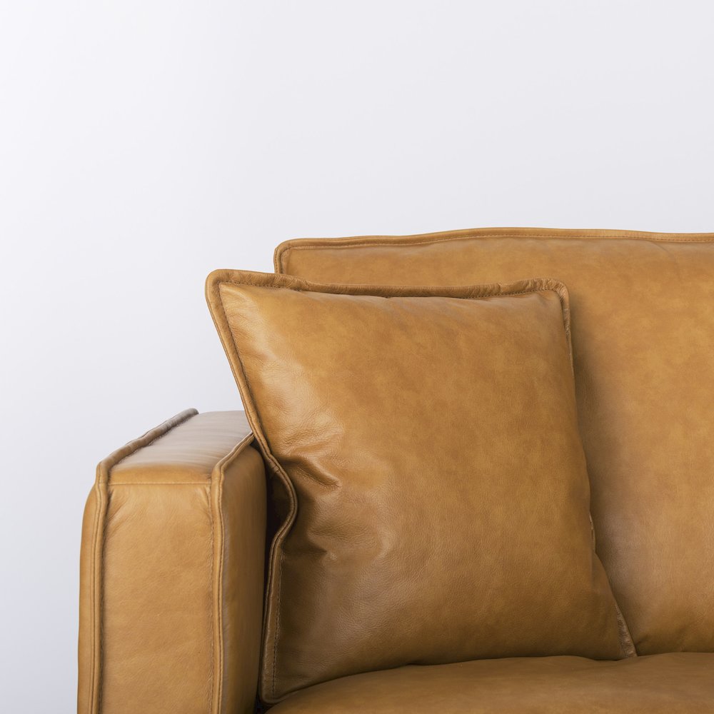 D'Arcy 111"L x 70"D x 33"H Tan Leather Right Chaise Sectional. Picture 10