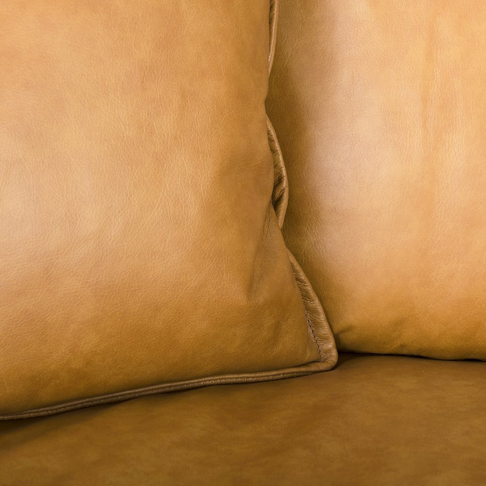 D'Arcy 111"L x 70"D x 33"H Tan Leather Right Chaise Sectional. Picture 11