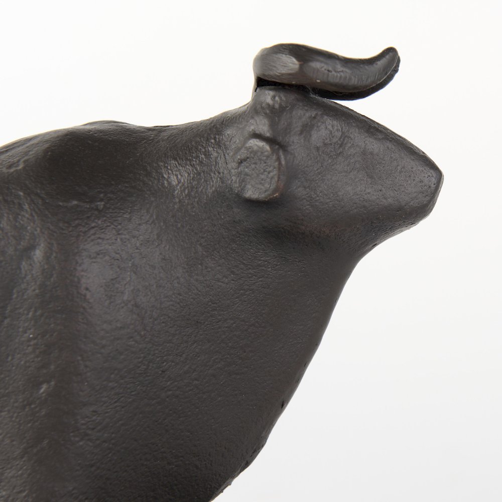 Taurus III (Set of 2) 9L x 4W Black Cast Aluminum Bull Bookends. Picture 7