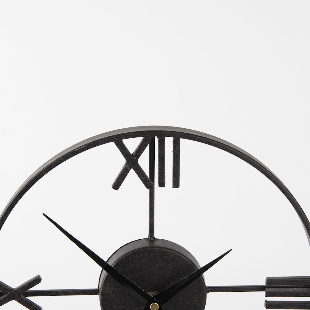 Oris Black Metal/Wood Open Frame Table Clock. Picture 5