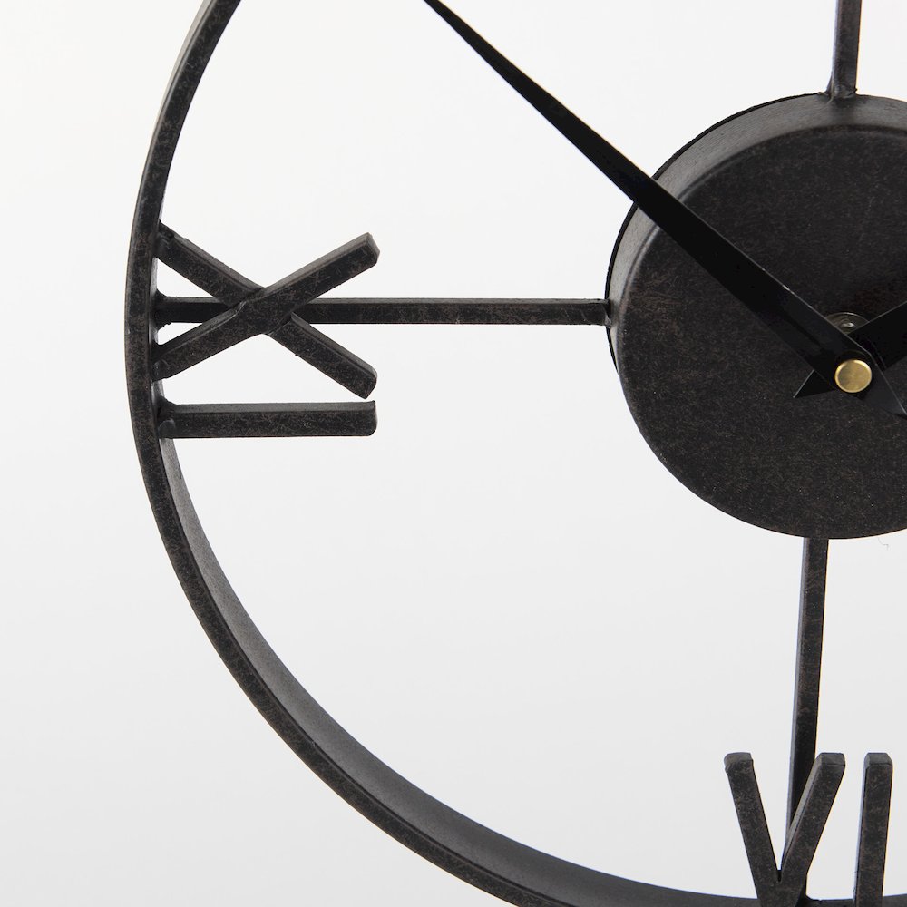 Oris Black Metal/Wood Open Frame Table Clock. Picture 6