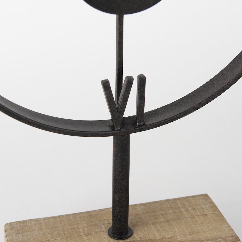 Oris Black Metal/Wood Open Frame Table Clock. Picture 7