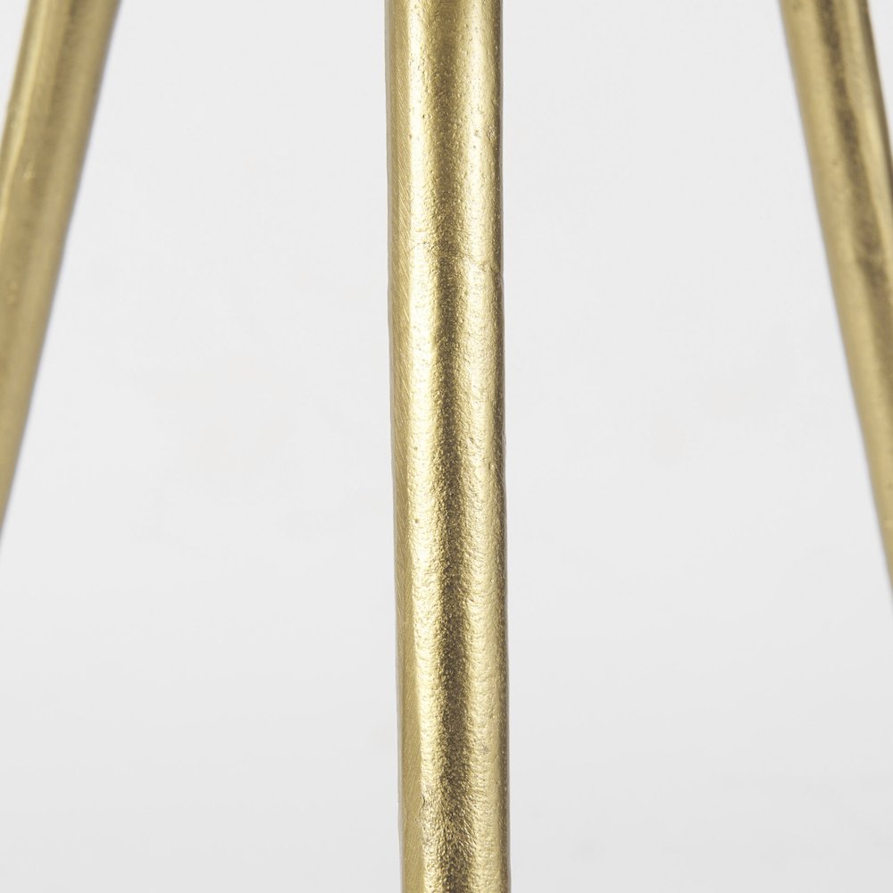 16.0L x 16.0W x 19.0H White Marble W/Antique Gold Metal Round Small Side Table. Picture 8