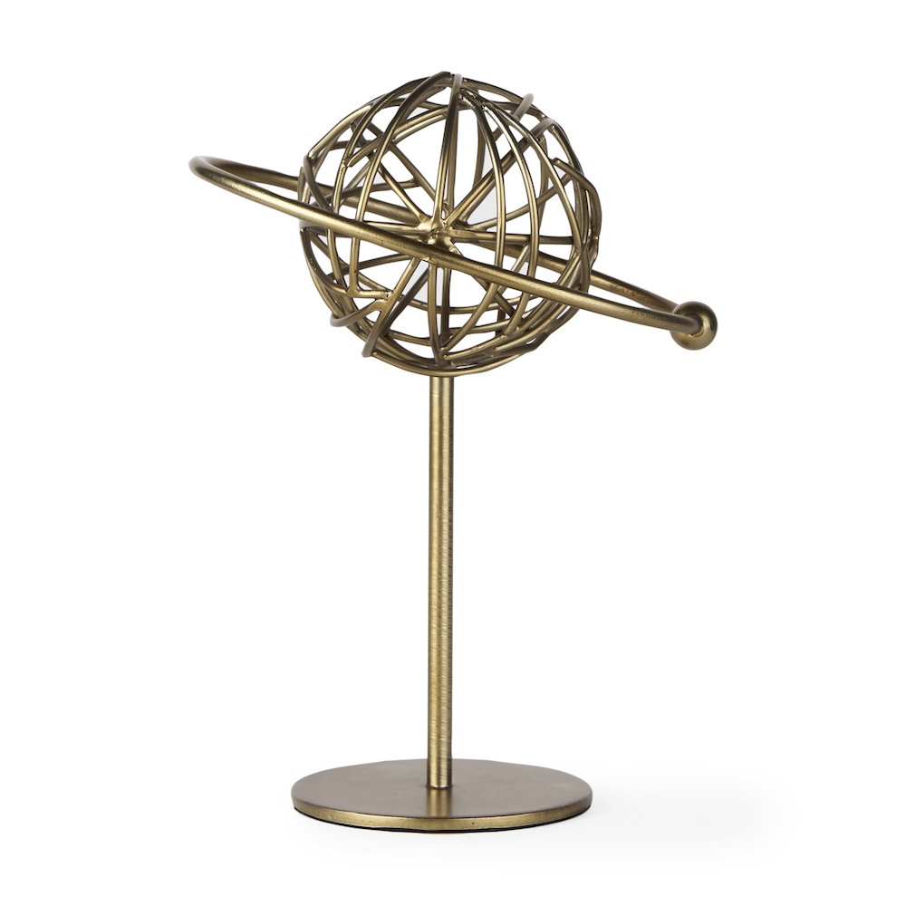 Atlas 10.0L x 8.0W x 12.0H Gold Metal Solar System Ornament. Picture 1