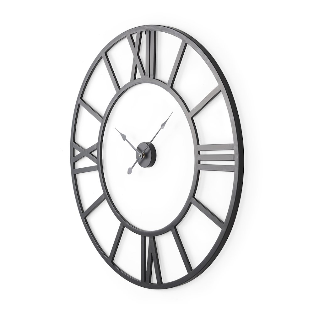 Stoke 42" Round Black Iron Wall Clock. Picture 1