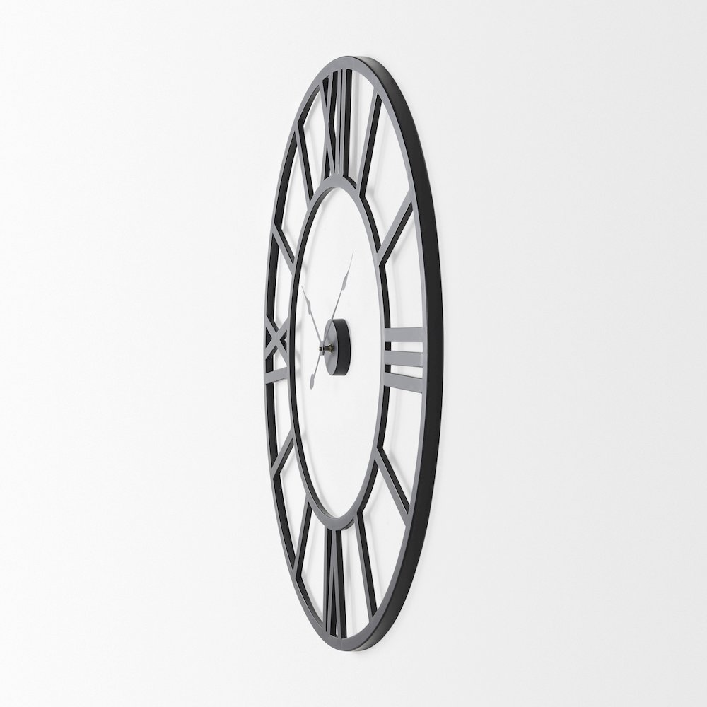 Stoke 42" Round Black Iron Wall Clock. Picture 2