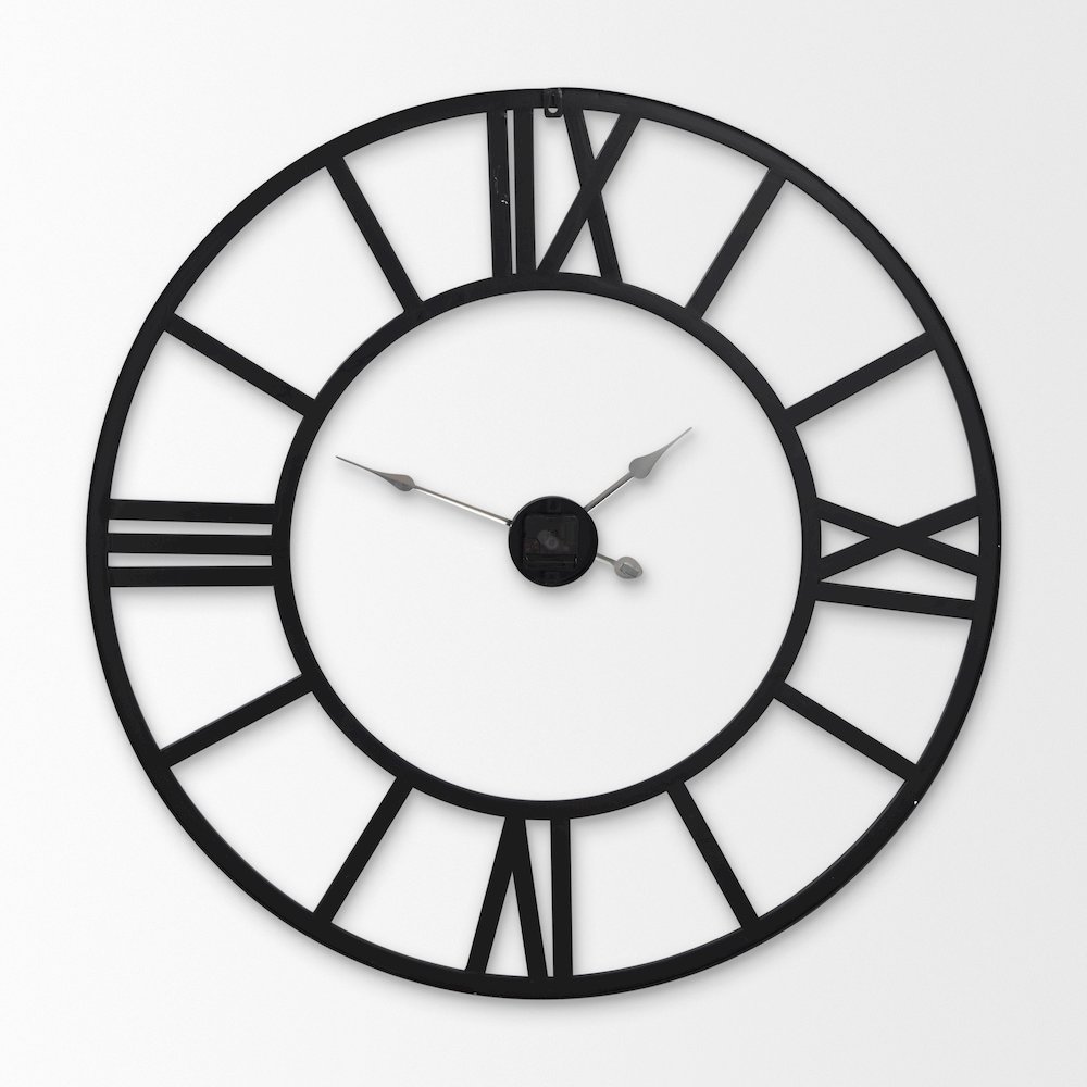 Stoke 42" Round Black Iron Wall Clock. Picture 3