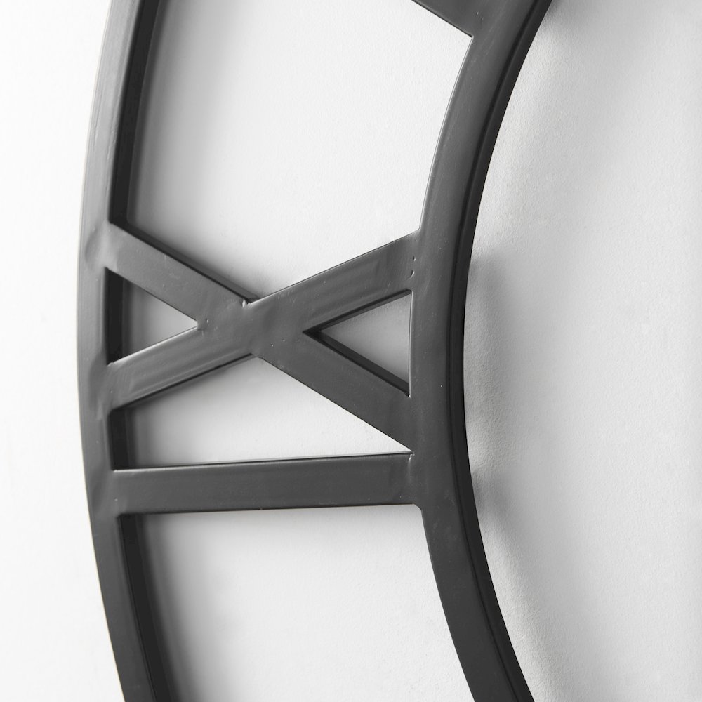 Stoke 42" Round Black Iron Wall Clock. Picture 5