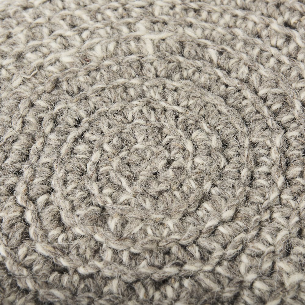 Bina 19.0L x 19.0W x 15.0H Taupe 4 Legged Wool Stool. Picture 7