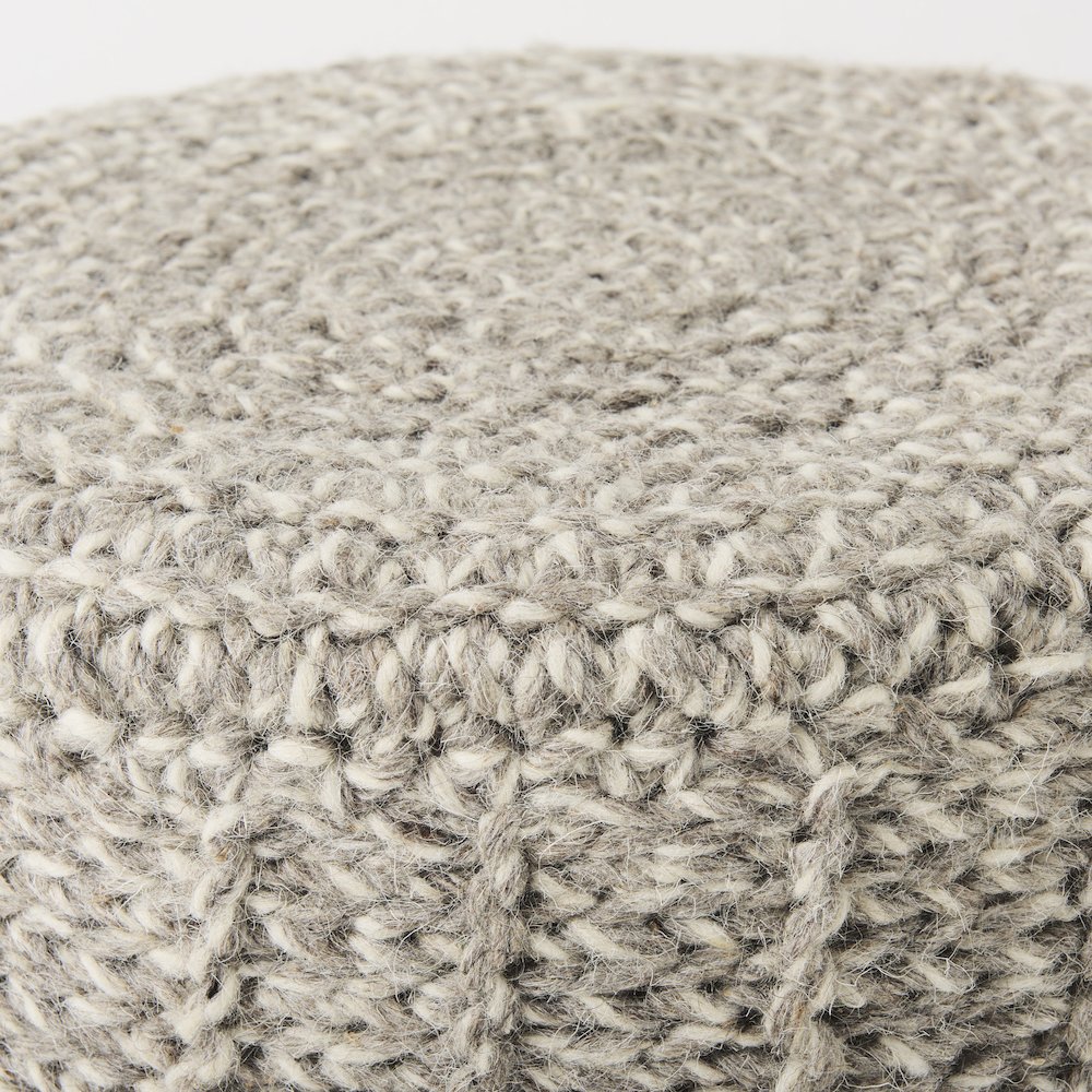 Bina 19.0L x 19.0W x 15.0H Taupe 4 Legged Wool Stool. Picture 8
