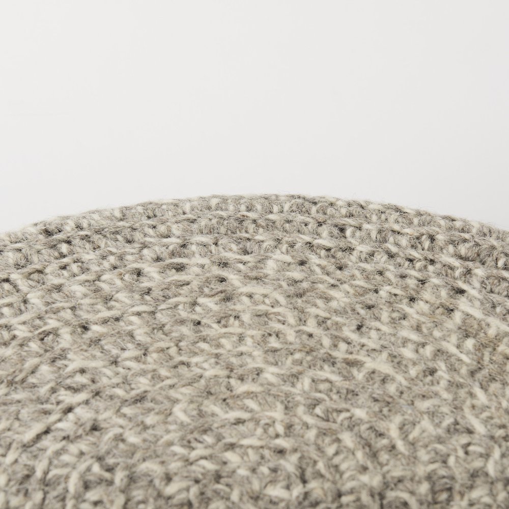 Bina  24.0L x 24.0W x 14.0H Light Gray 4 Legged Wool Stool. Picture 6
