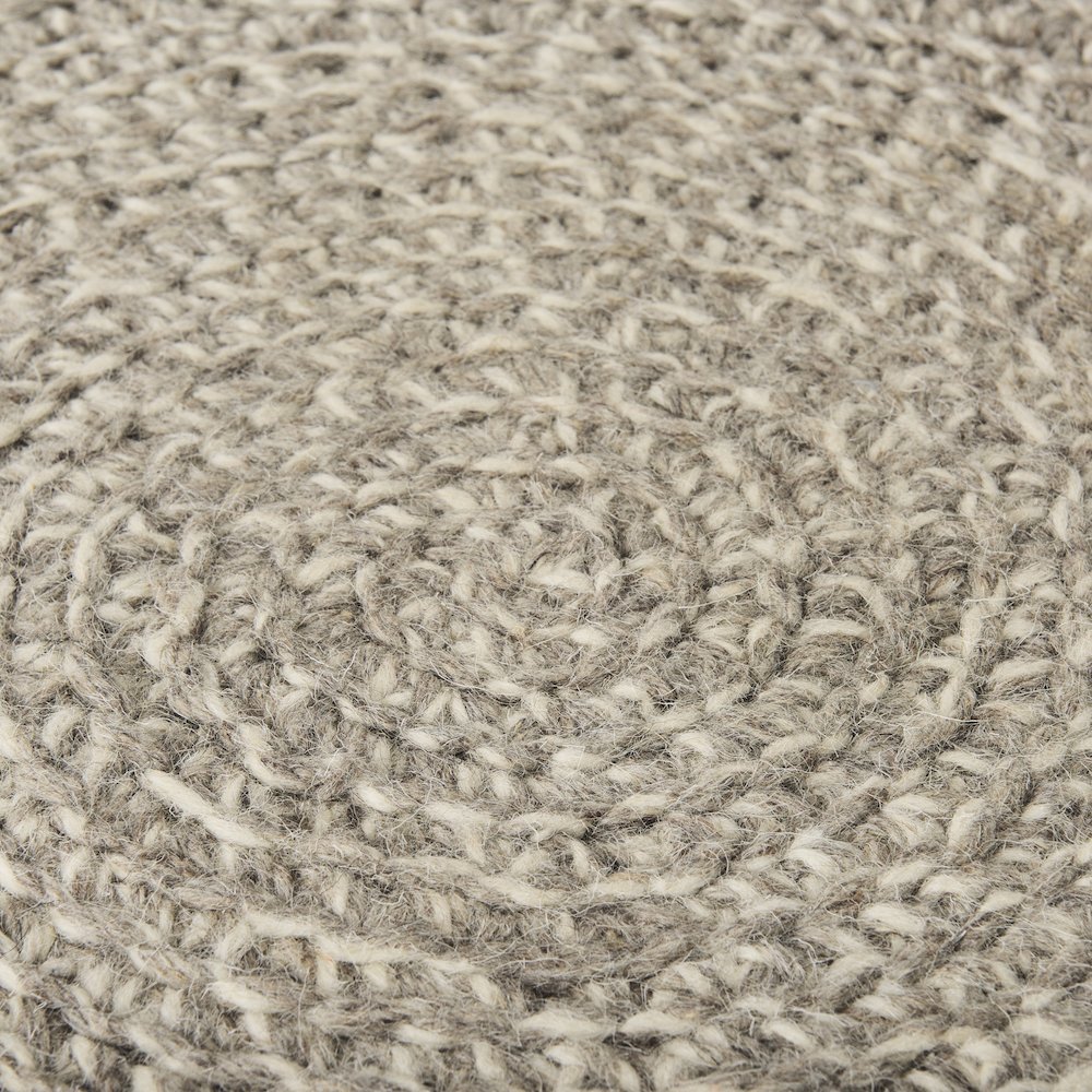 Bina  24.0L x 24.0W x 14.0H Light Gray 4 Legged Wool Stool. Picture 7