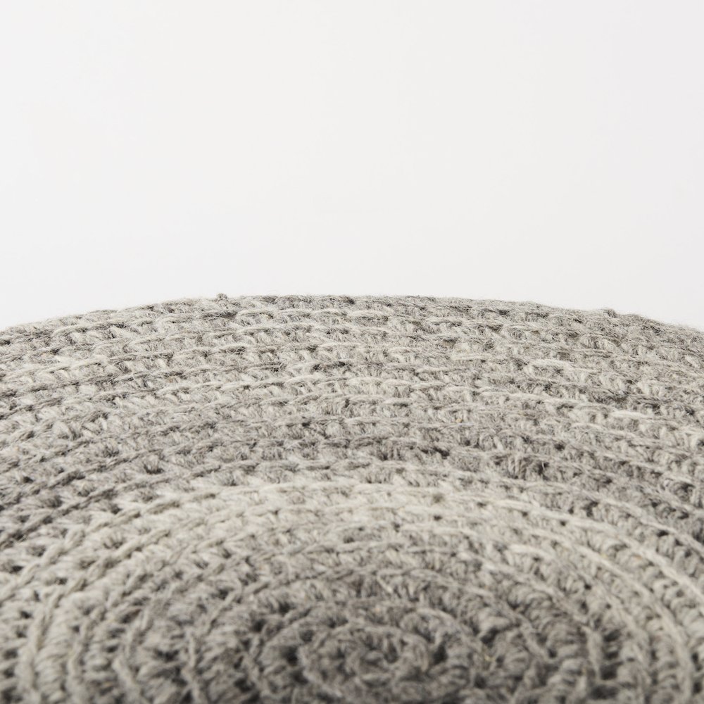 Bina 30.0L x 30.0W x 15.0H Dark Gray 4 Legged Wool Stool. Picture 6