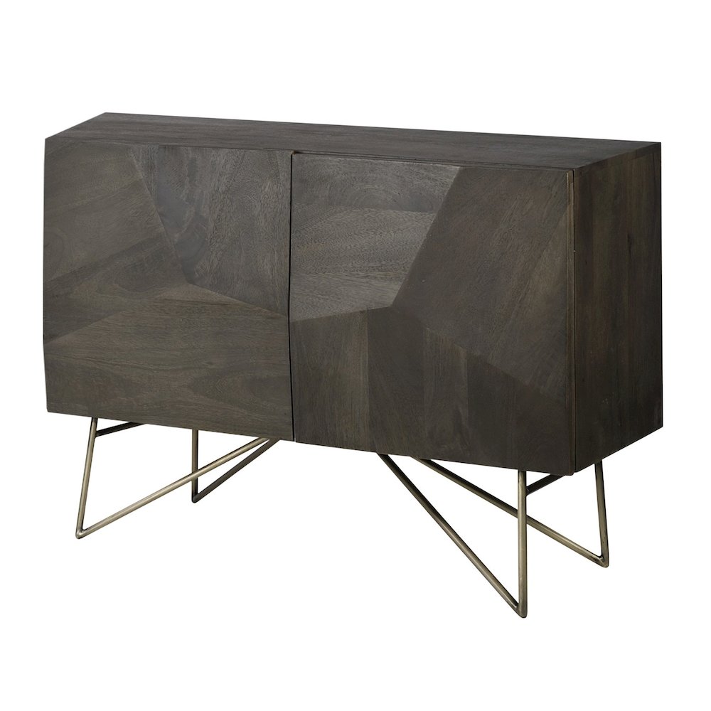 Darwin Dark Brown Wood 2 Door Accent Cabinet. Picture 1