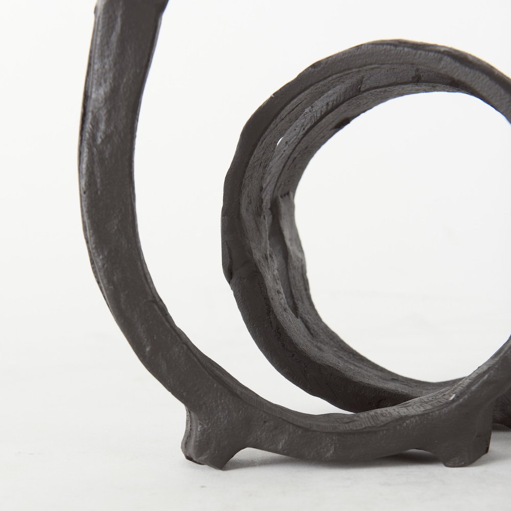 Stanislaw II Black Metal Infinite Ribbon Sculpture. Picture 7