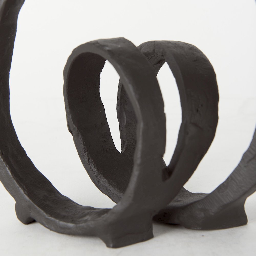 Stanislaw II Black Metal Infinite Ribbon Sculpture. Picture 8