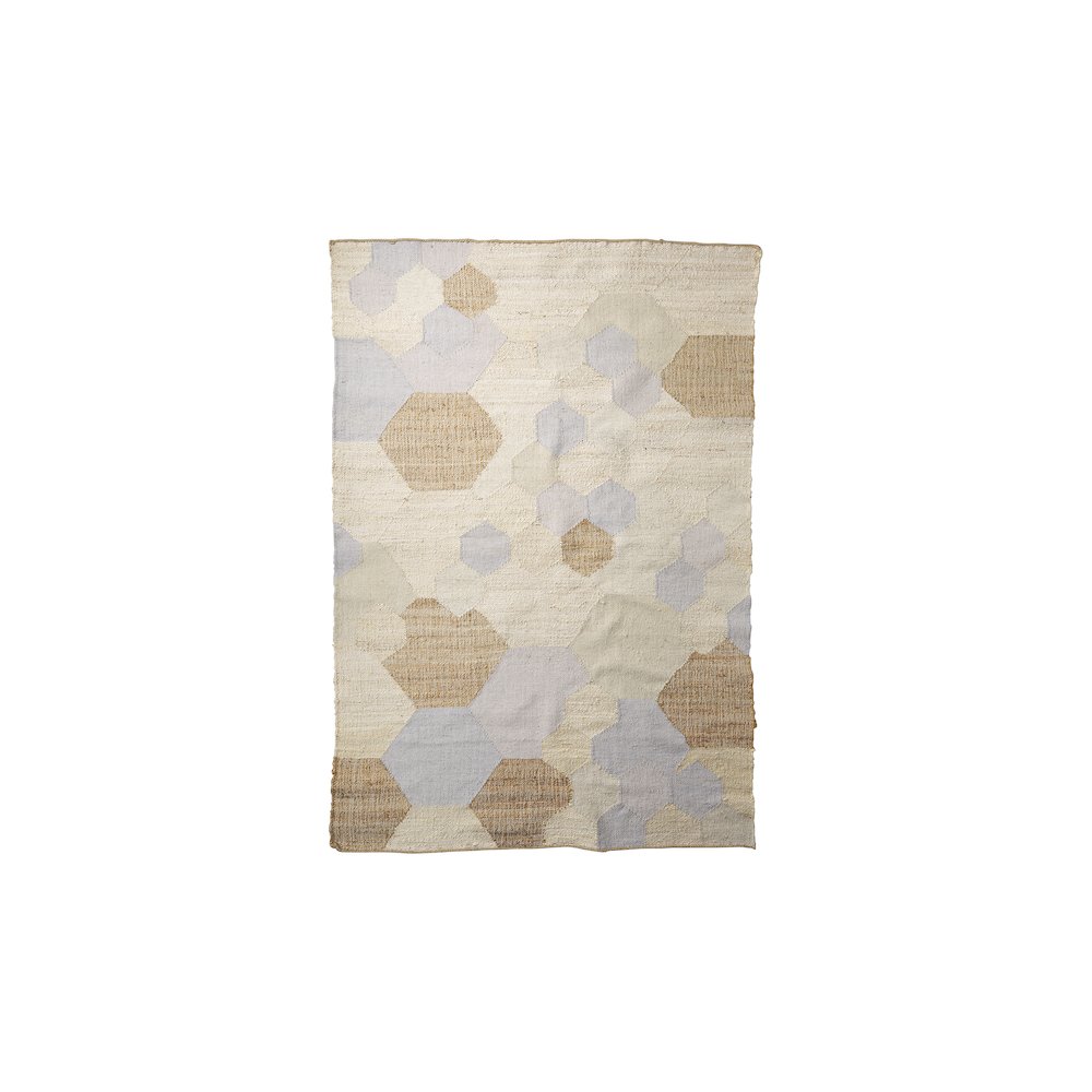 Mayson 5x8 Cream Multi-Colored Honeycomb Pattern Area Rug. Picture 1