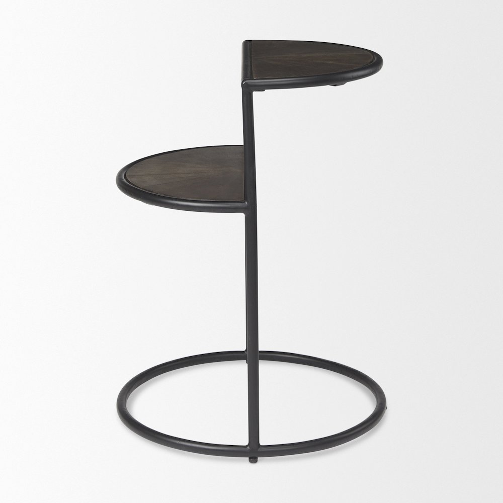 Arlo 20.5L x 20.5W x 24.4H Brown Wood W/Black Metal End Table. Picture 2