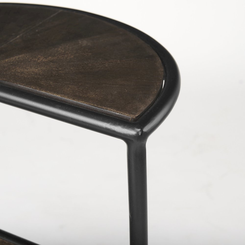 Arlo 20.5L x 20.5W x 24.4H Brown Wood W/Black Metal End Table. Picture 5