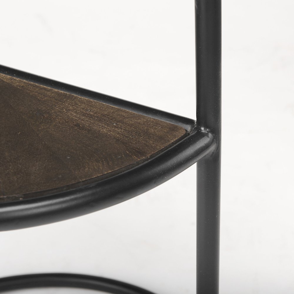 Arlo 20.5L x 20.5W x 24.4H Brown Wood W/Black Metal End Table. Picture 6