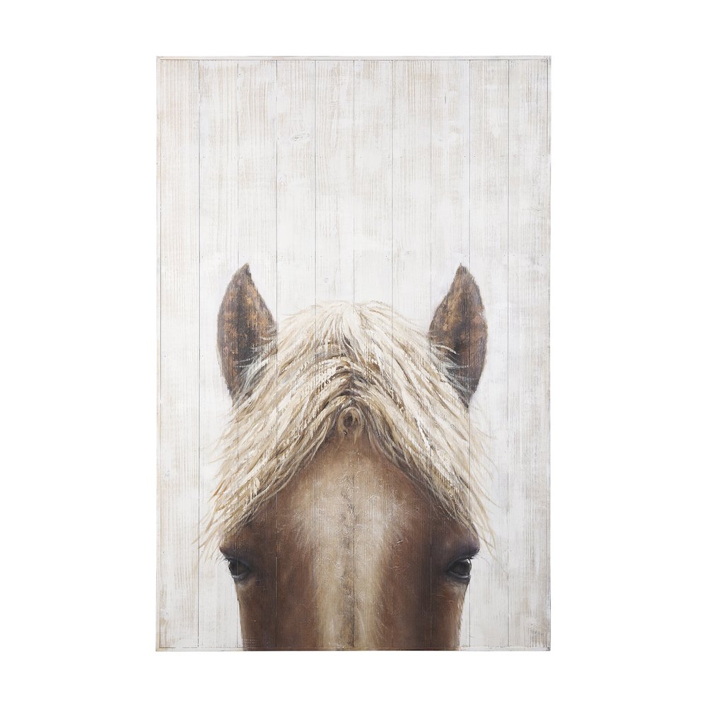 Horse Fringe Painting on Wood. Picture 1