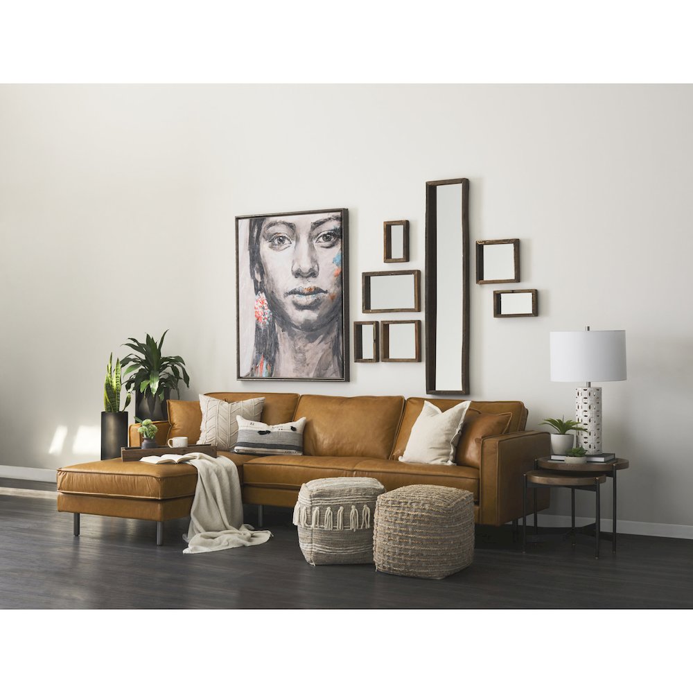 Gervaise 12L x 2W x 59H Brown Wood Frame Rectangular Wall Mirror. Picture 7