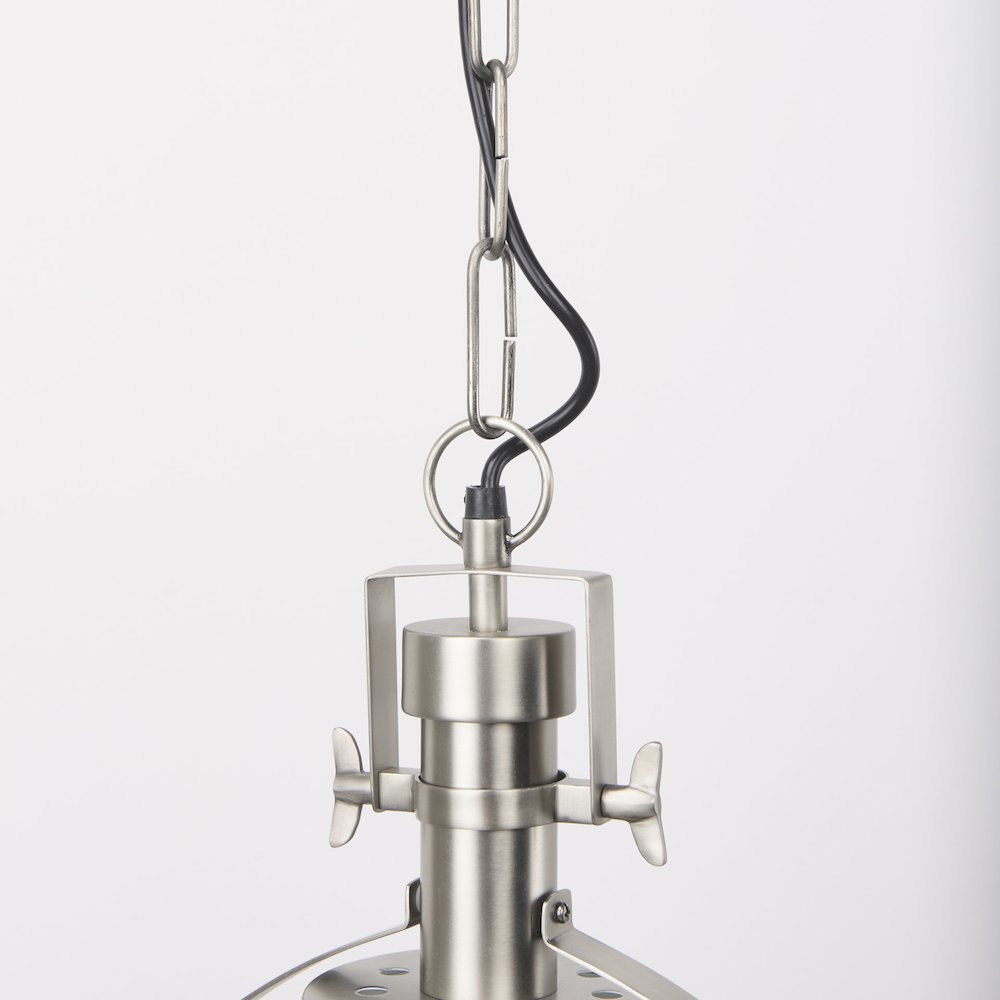 Leighton 15.0L x 15.0W x 20.0H Antique Nickel Pendant Light. Picture 4