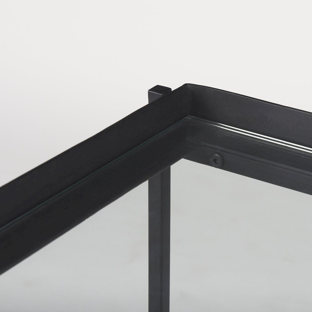 Trey Black Metal W/Glass Accent Table. Picture 7