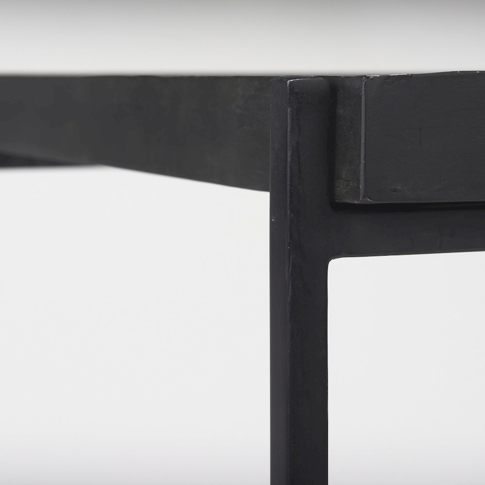 Trey Black Metal W/Glass Accent Table. Picture 8