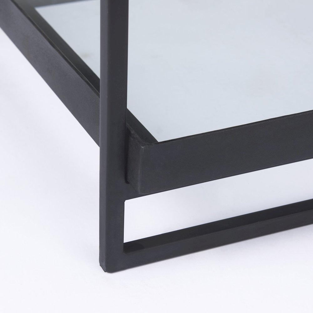 Trey Black Metal W/Glass Accent Table. Picture 9
