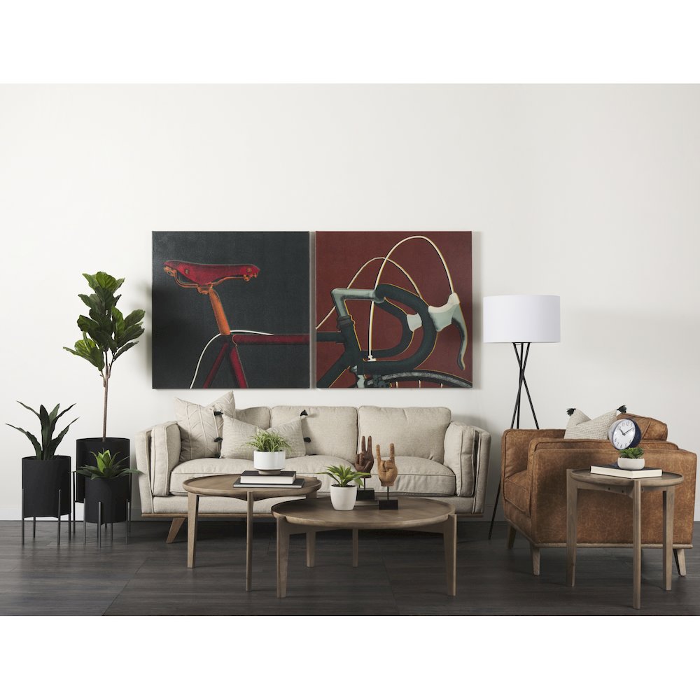 Cognac Brown Faux Leather Chair W/ Medium Brown Wooden Legs. Picture 13