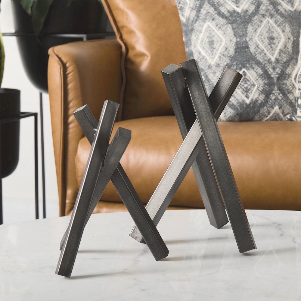 Bastian (Small) 8L x 7W Black Metal Abstract Object. Picture 8