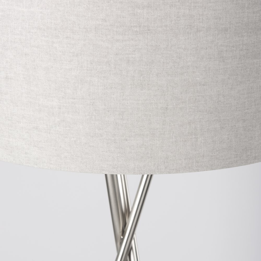 Ambrose 20.0L x 20.0W x 61.8H Silver Metal W/Beige Fabric Shade Floor Lamp. Picture 4