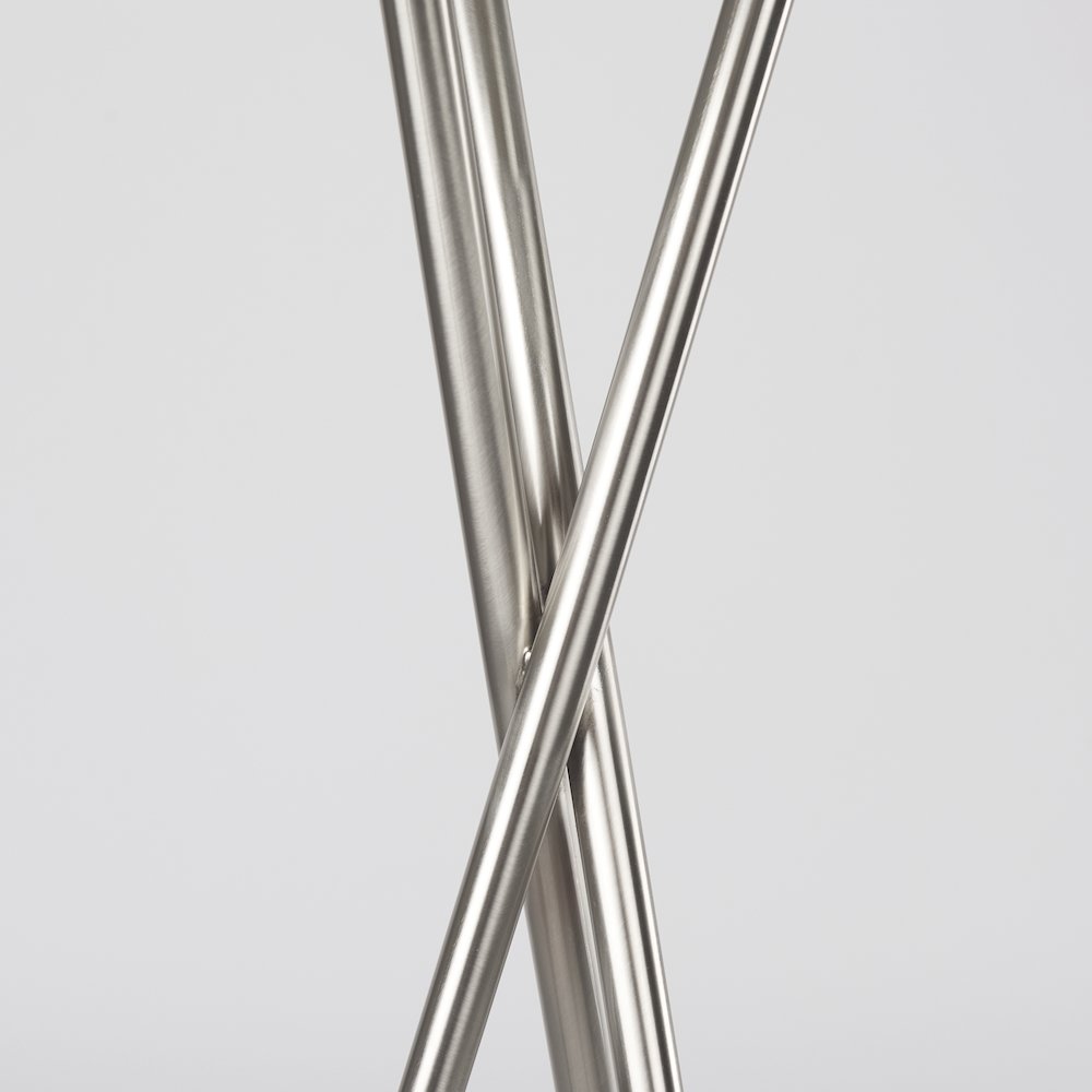 Ambrose 20.0L x 20.0W x 61.8H Silver Metal W/Beige Fabric Shade Floor Lamp. Picture 5