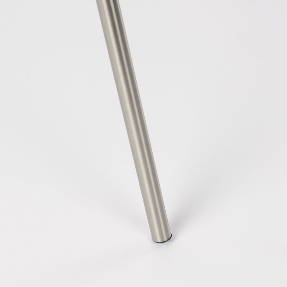 Ambrose 20.0L x 20.0W x 61.8H Silver Metal W/Beige Fabric Shade Floor Lamp. Picture 6
